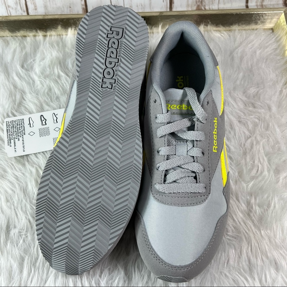 New, Reebok Royal Ultra Gray Yellow Running Jogger Shoes Sneakers - Picture 6 of 9